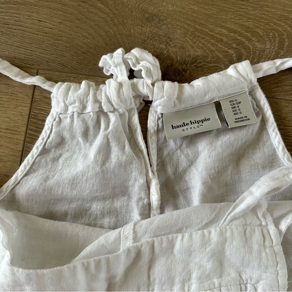 Haute Hippie Linen White Jumpsuit Swim Cover Up Sz S - Picture 5 of 8